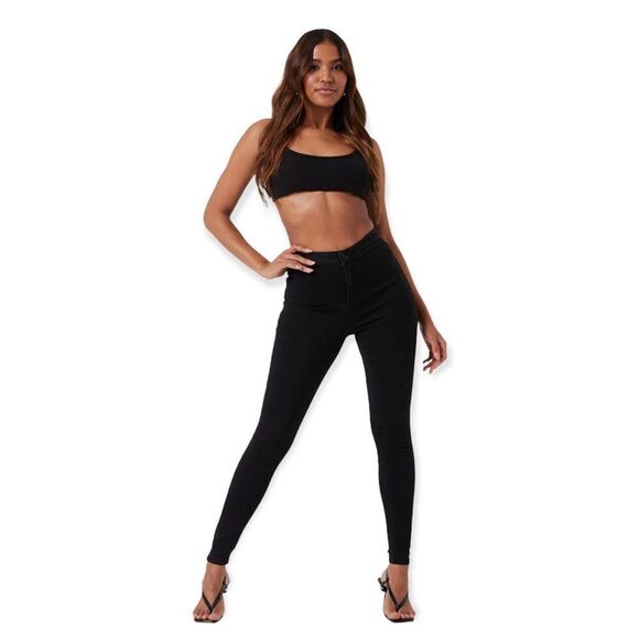 🔃Missguided High Waisted Black Jeans - Picture 1 of 8